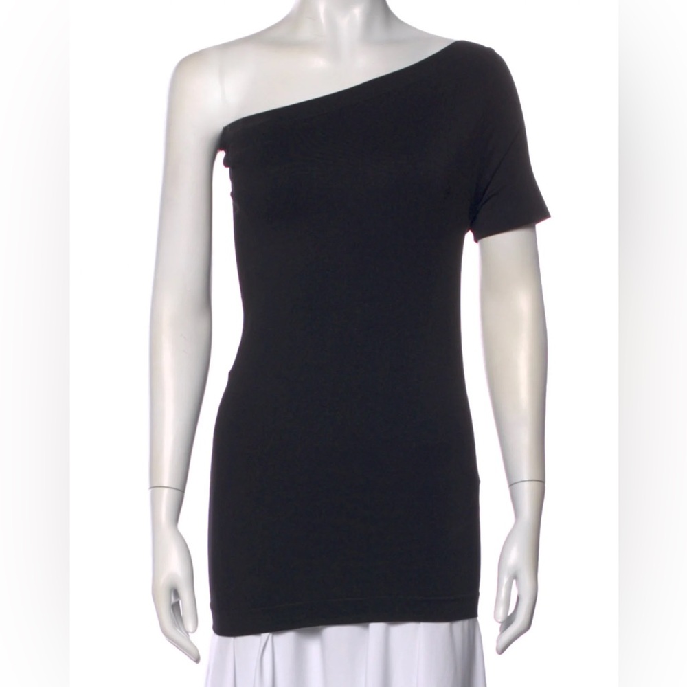 Helmut Lang Black One-Shoulder Top